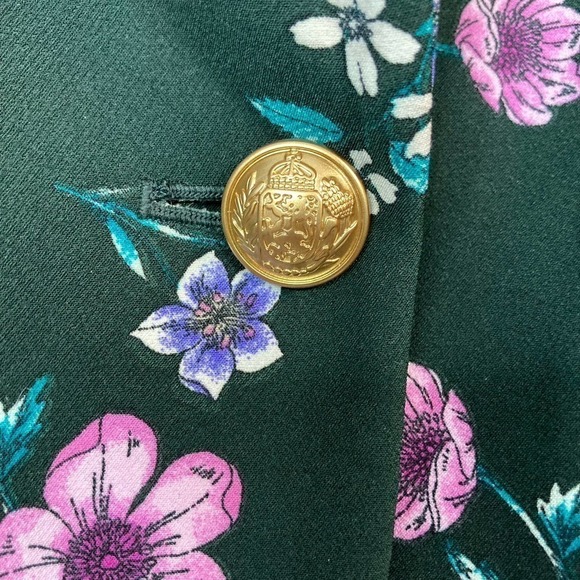 LANE Bryant The Bryant Blazer Green Floral 3/4 Flare Bell Sleeve Size 20 Jacket - Picture 13 of 15